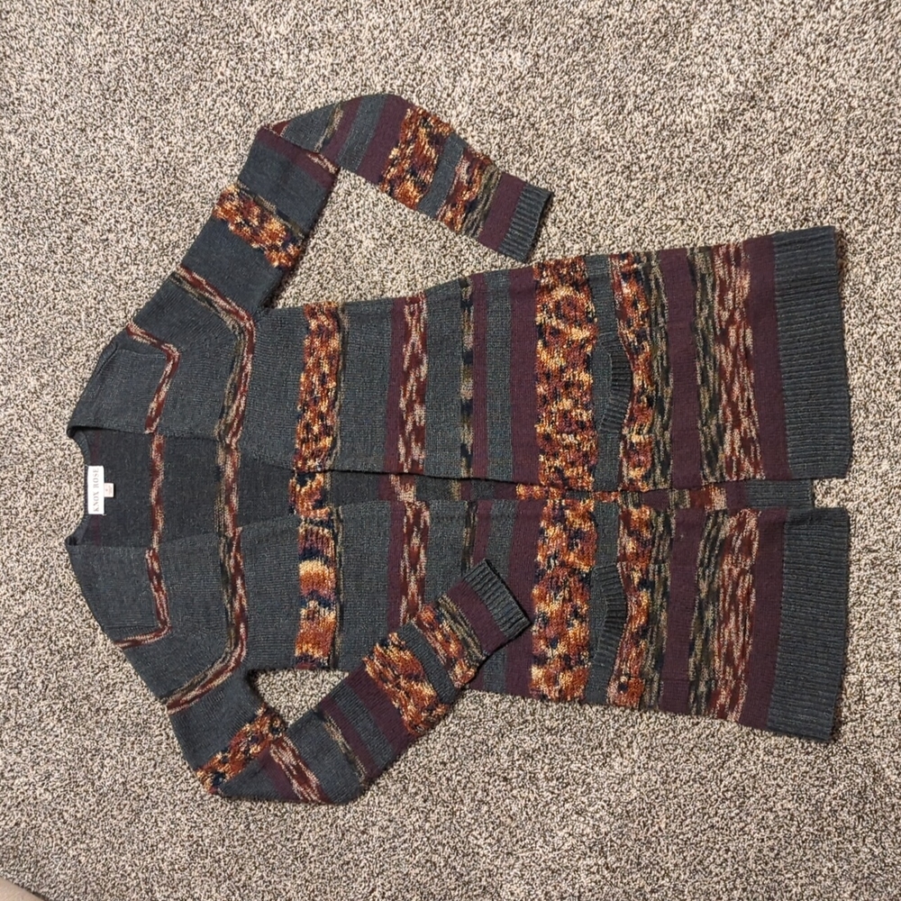 Gray & Eggplant Knox Rose Cardigan